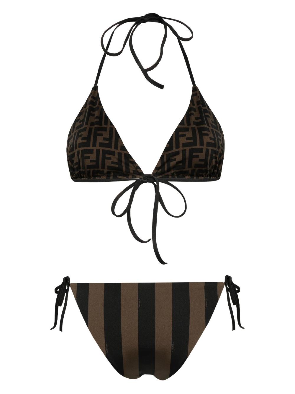 FENDI Reversible Bikini In Brown Lycra®