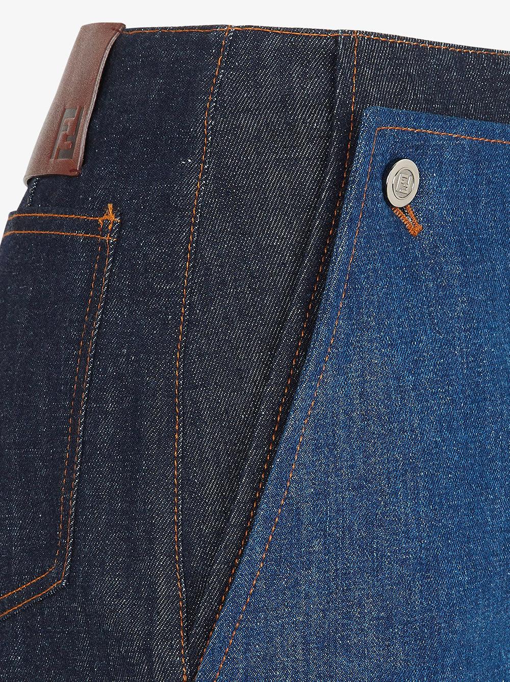 FENDI Two-tone Denim Shorts