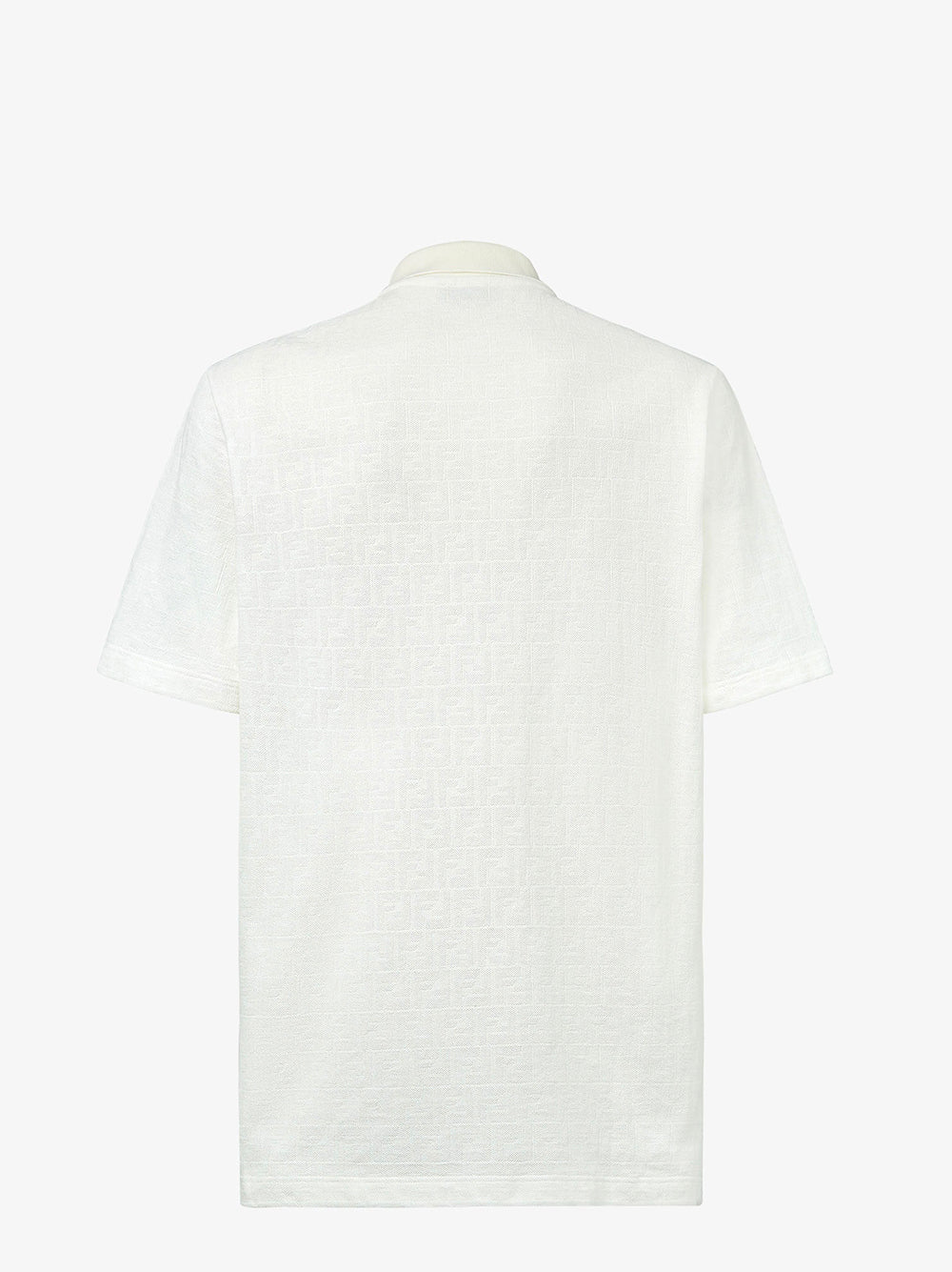 FENDI White Ff Piquet Polo Shirt