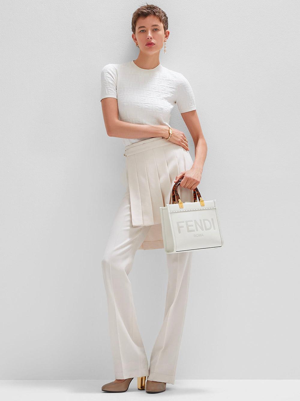 FENDI White Ff Viscose Sweater