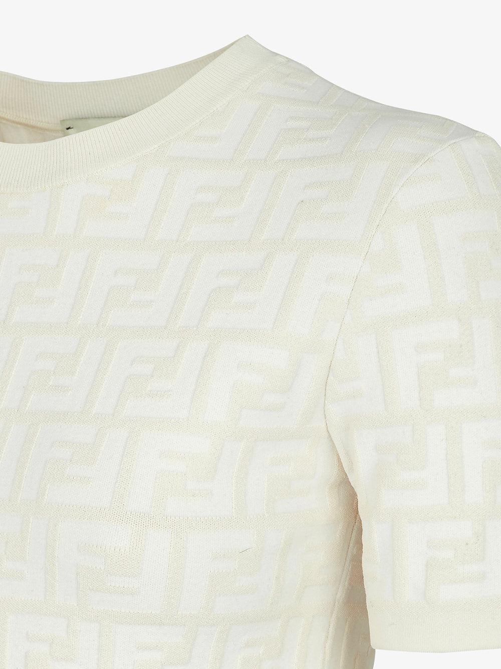 FENDI White Ff Viscose Sweater