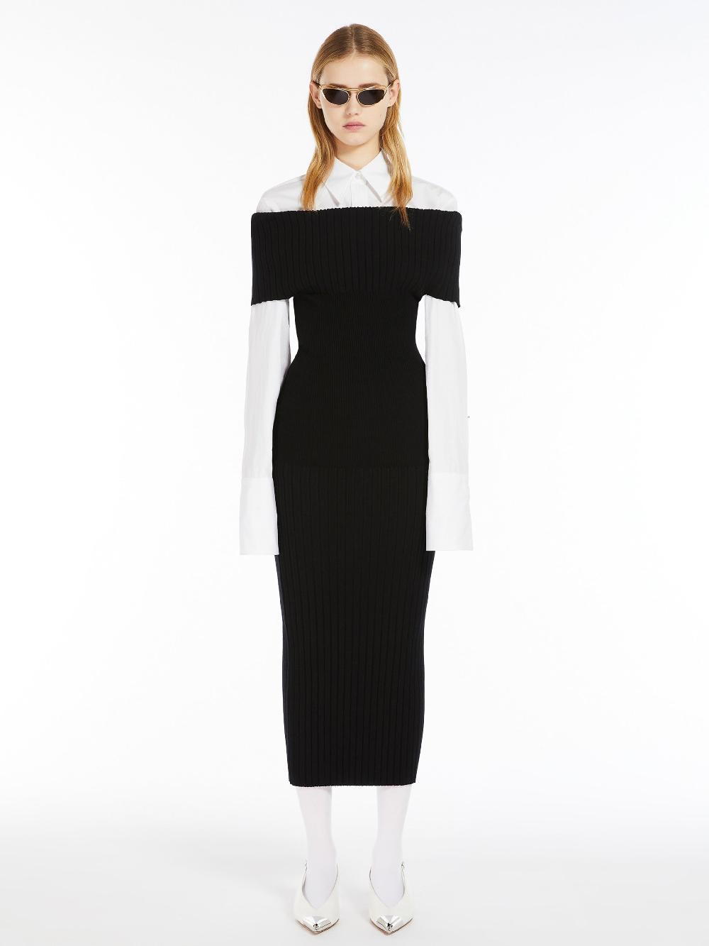 Sportmax Feritos Dress In Knitted With Open Shoulders