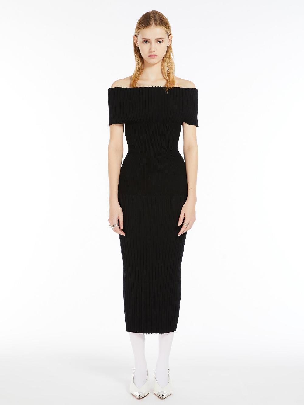 Sportmax Feritos Dress In Knitted With Open Shoulders