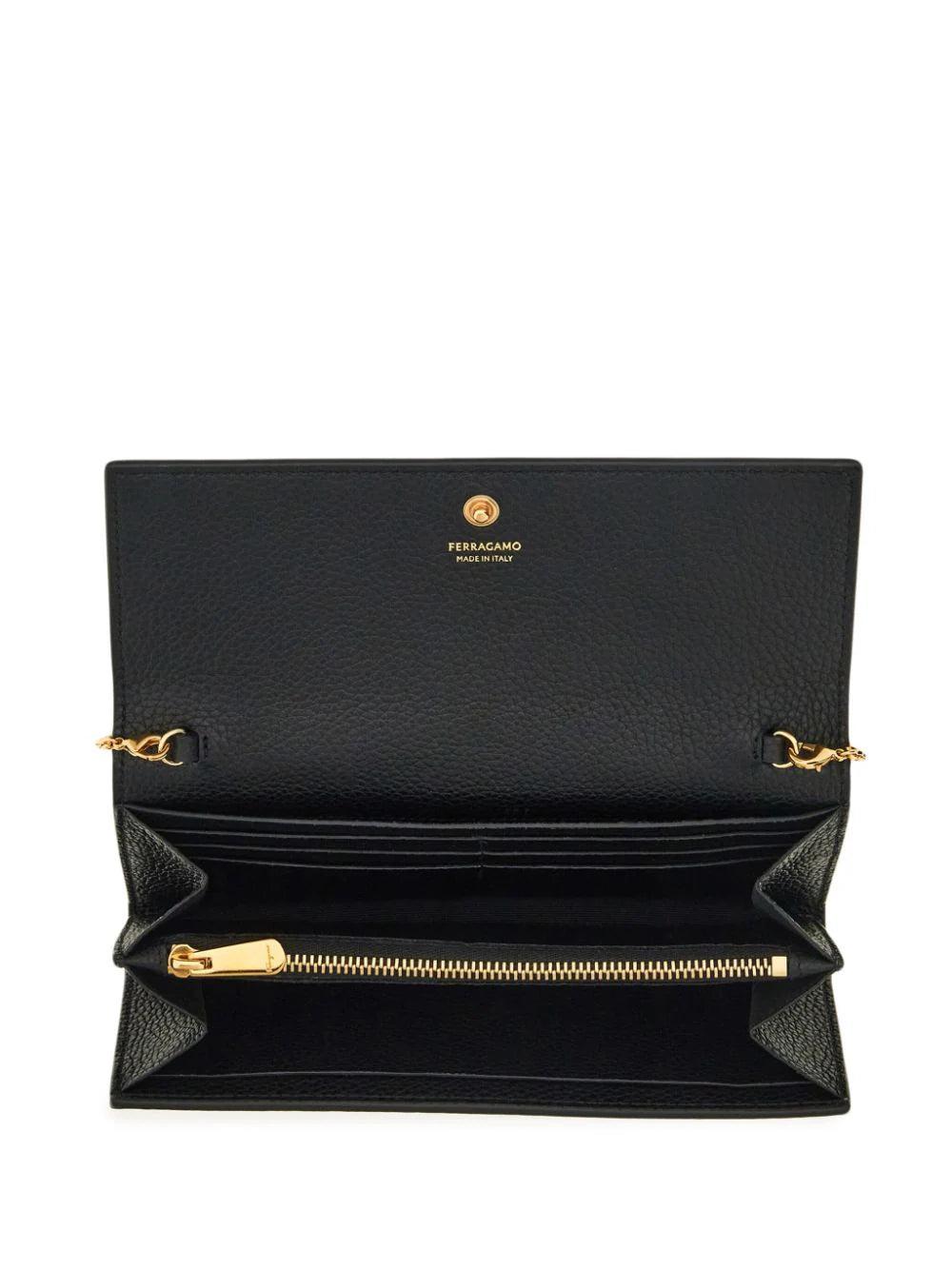 FERRAGAMO Gancini Wallet With Shoulder Strap