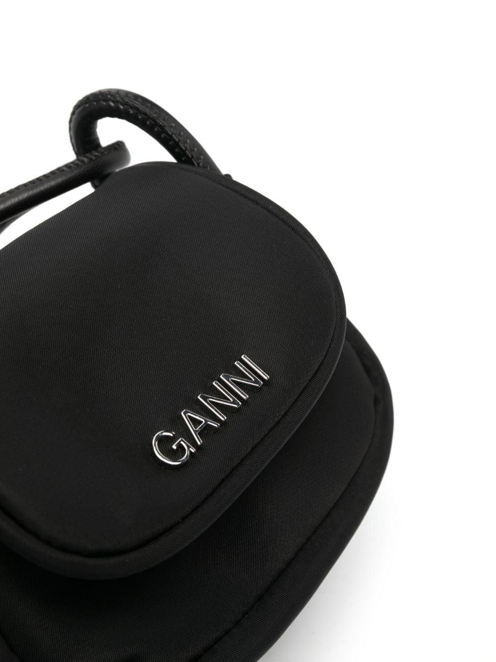 GANNI Black Knot Mini Flap Over Bag