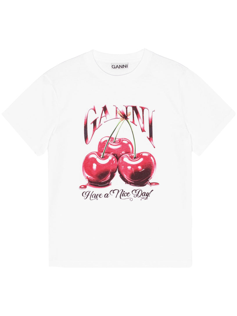 GANNI Cherry relaxed t-shirt