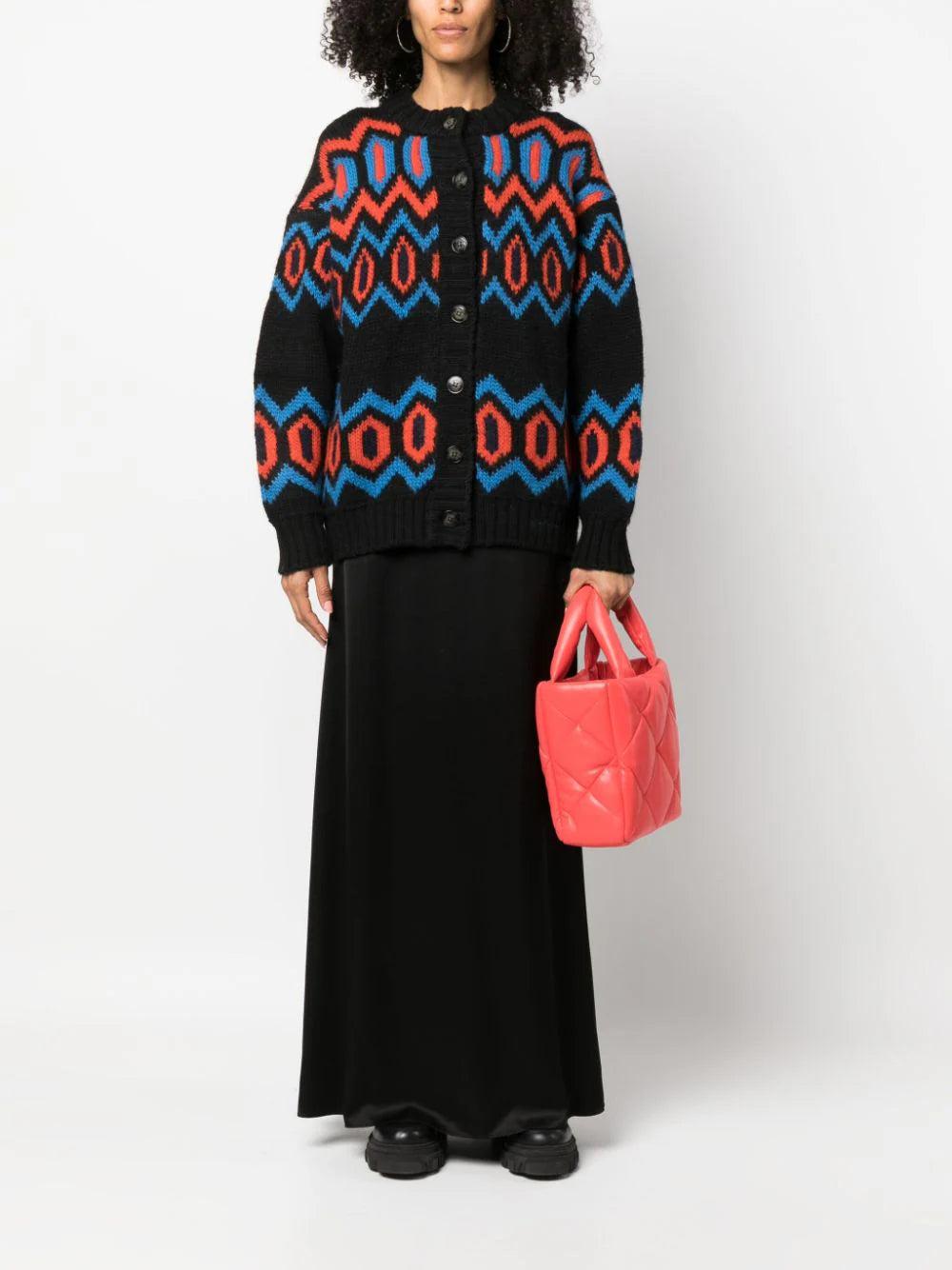 GANNI Chunky Graphic Cardigan