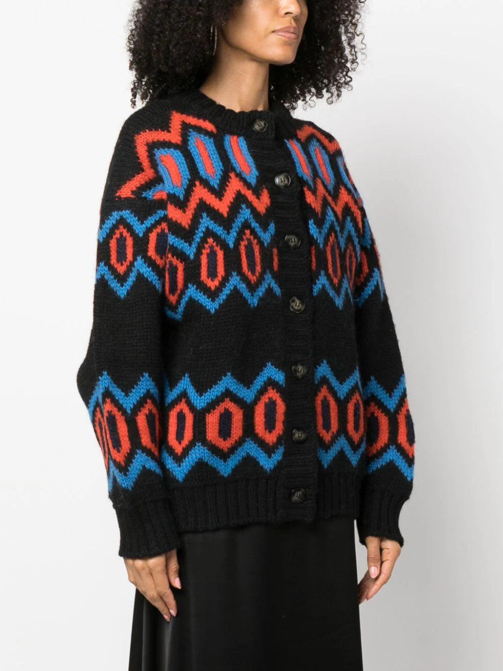 GANNI Chunky Graphic Cardigan