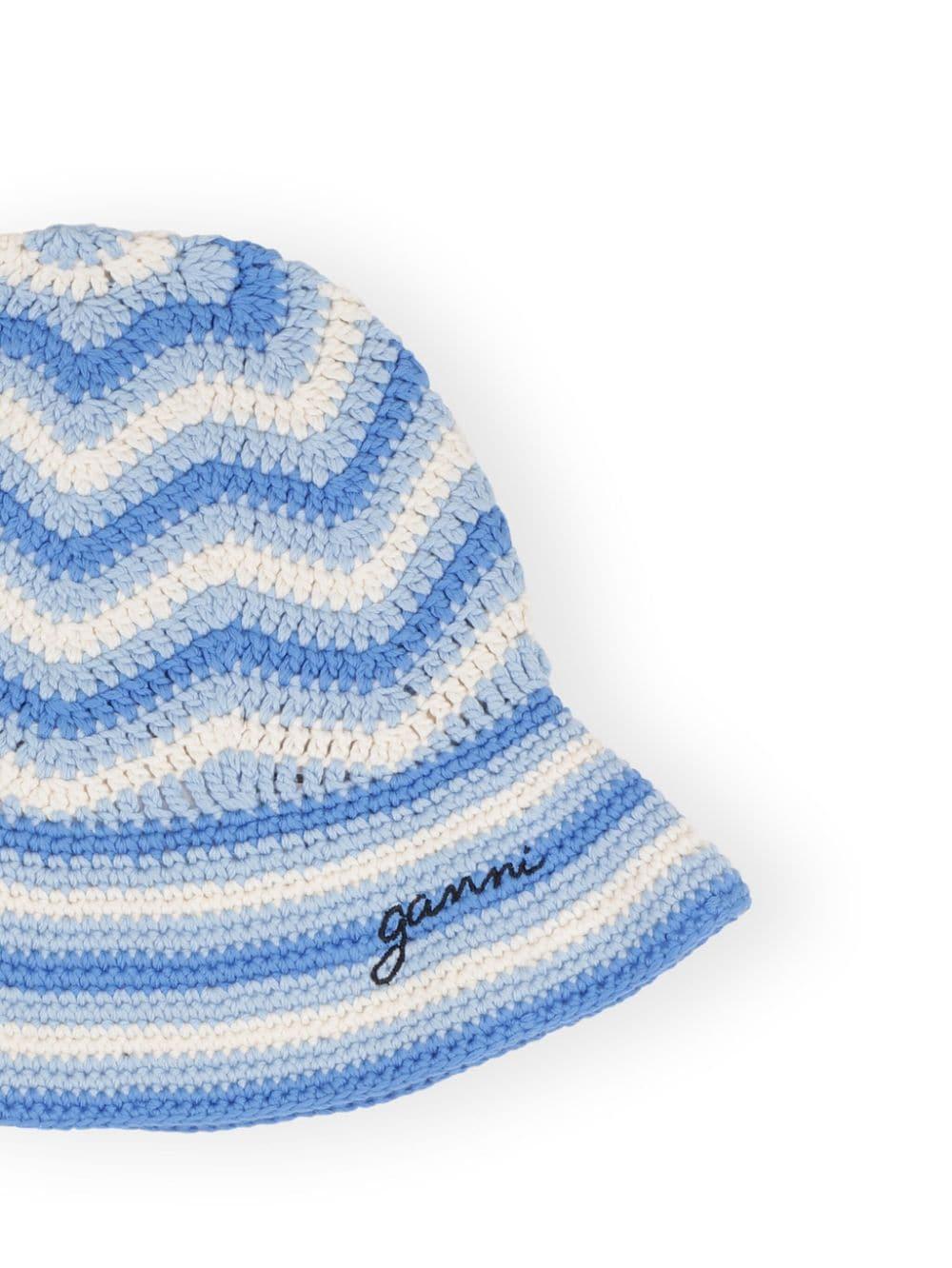 GANNI Cotton Crochet Bucket Hat