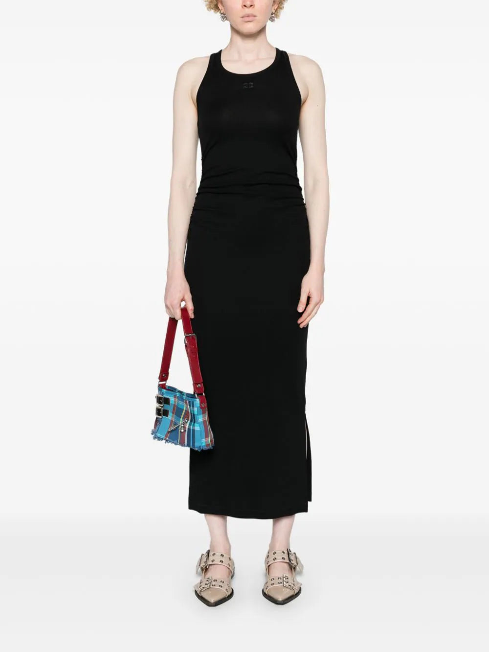 GANNI Cotton Rib Tank Top Long Dress