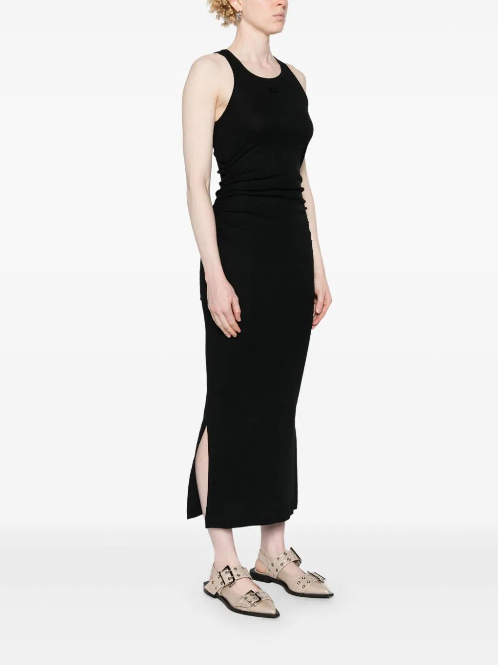 GANNI Cotton Rib Tank Top Long Dress