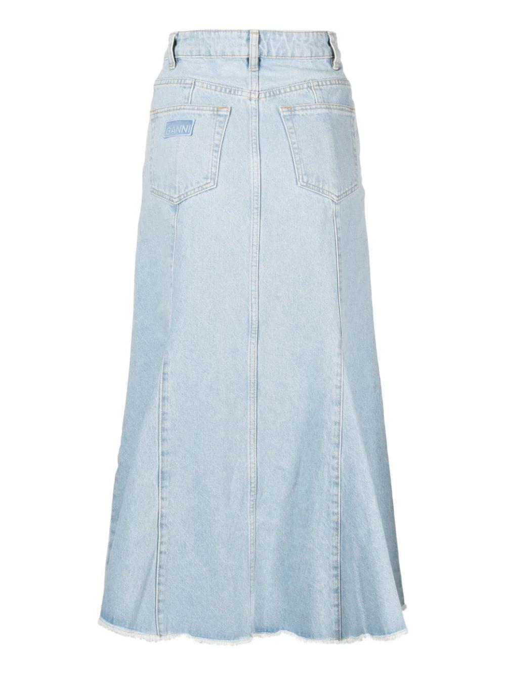 GANNI Denim Midi Skirt
