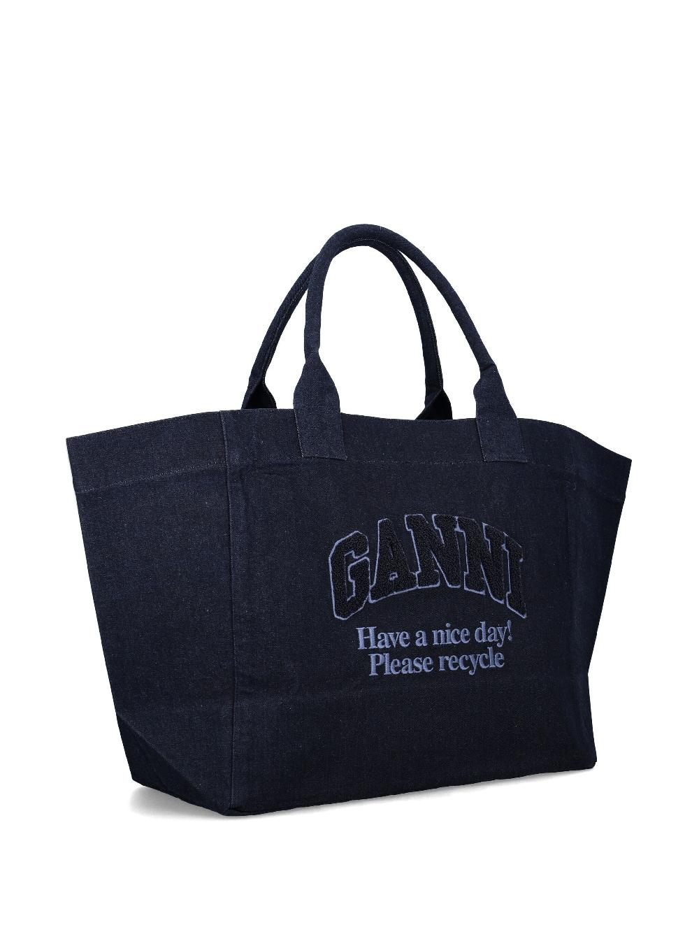 GANNI Denim Shopping Bag