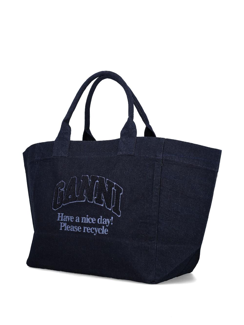 GANNI Denim Shopping Bag