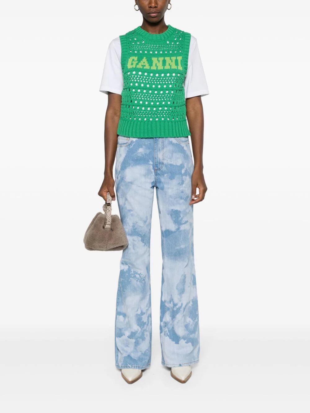 GANNI Green Cotton Rope Vest