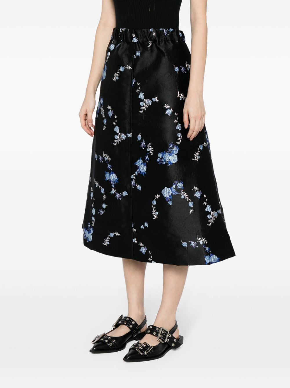 GANNI Jacquard Midi Skirt