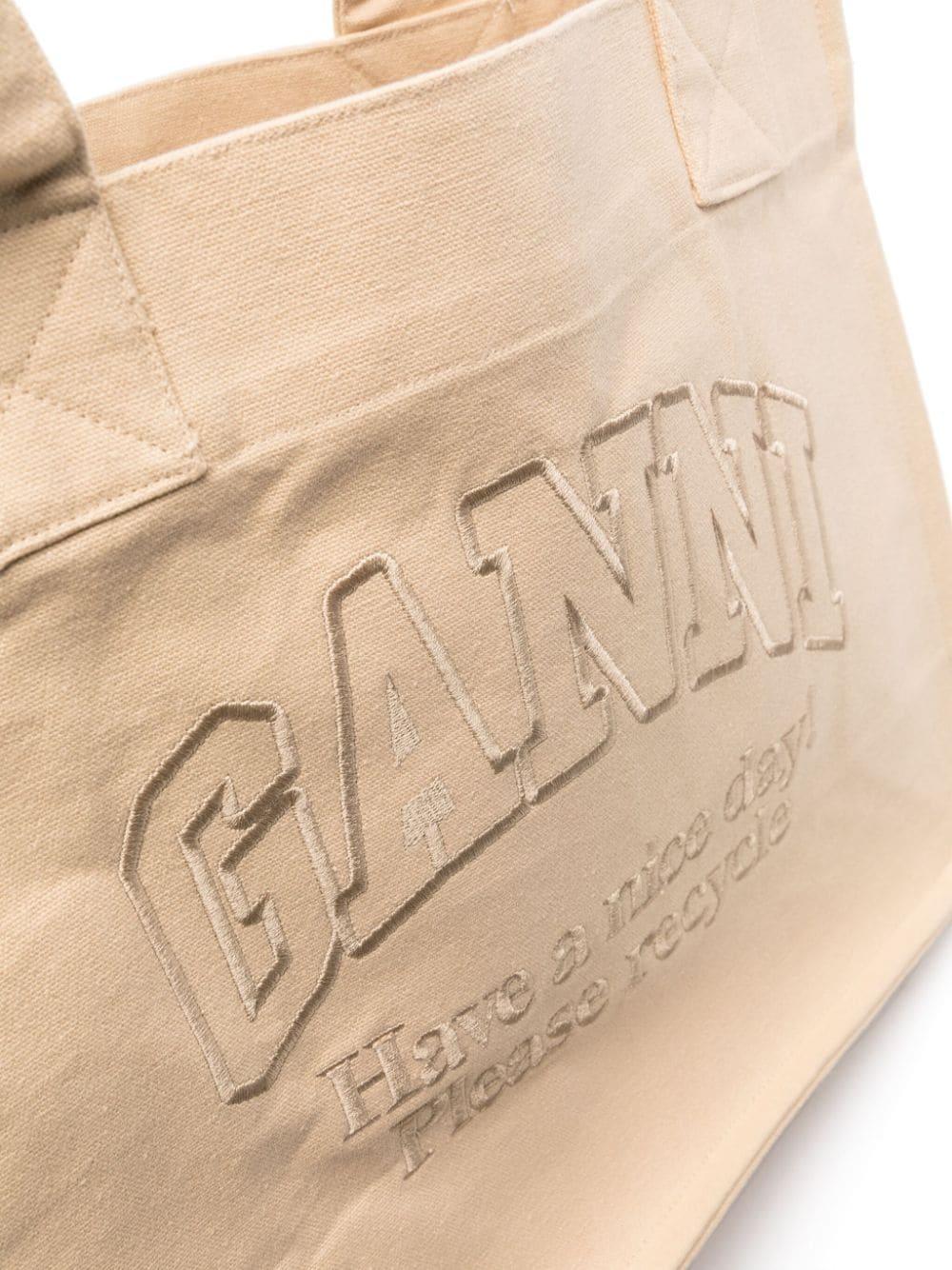 GANNI Large Canvas Tote Bag