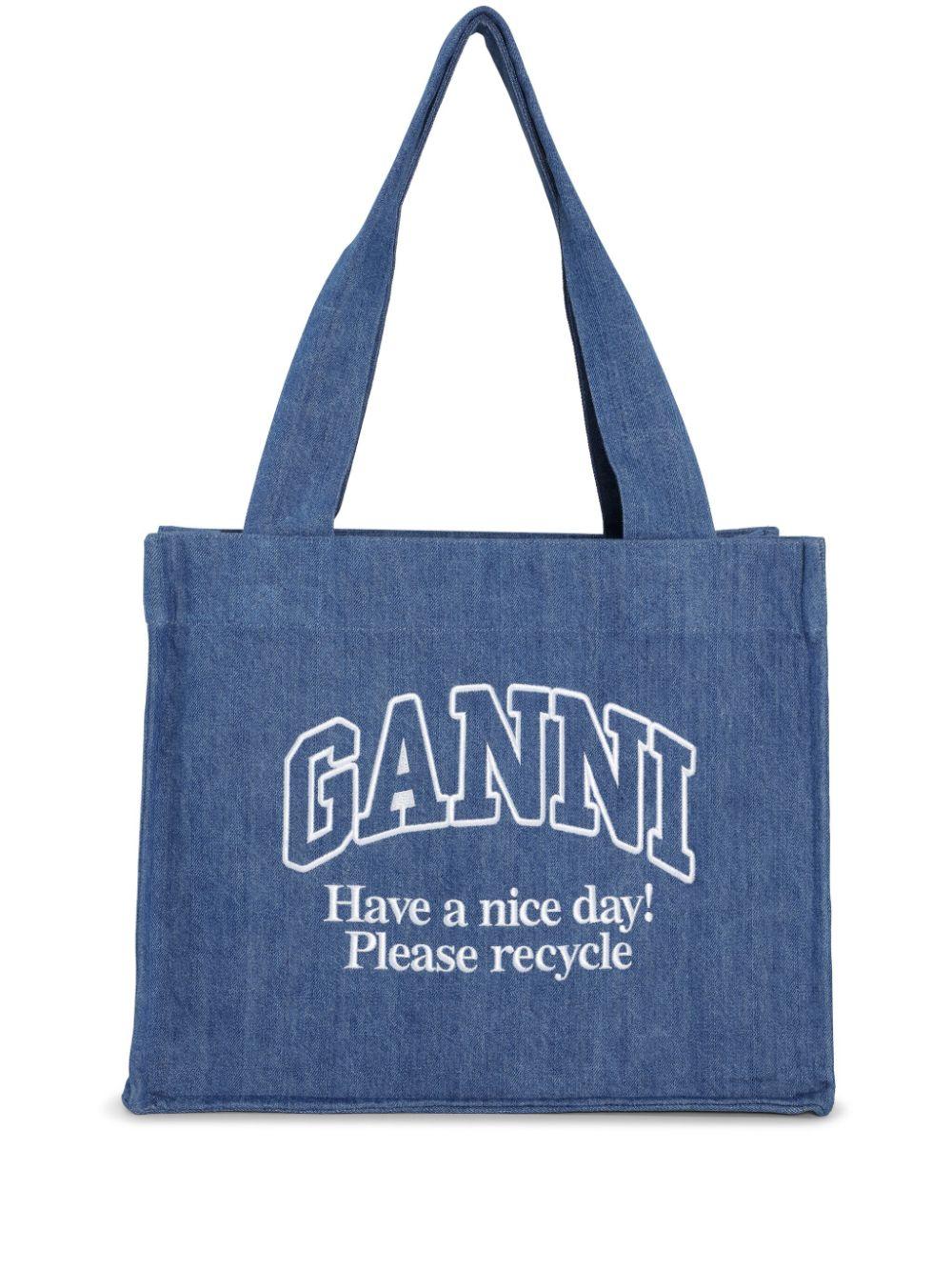 GANNI Large Canvas Tote Bag