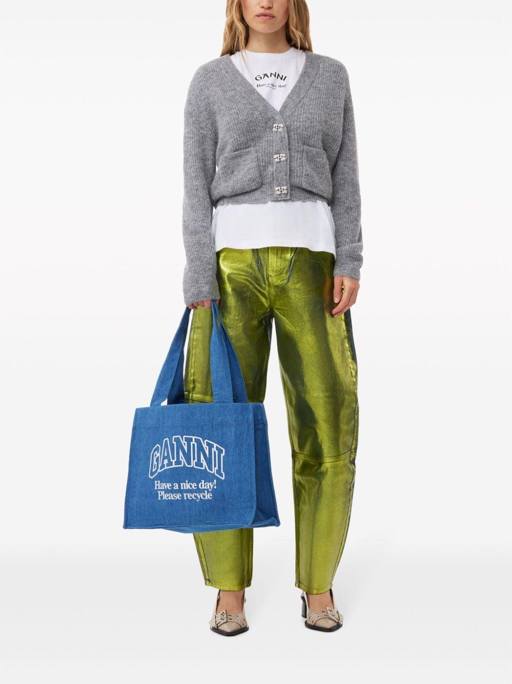 GANNI Large Canvas Tote Bag