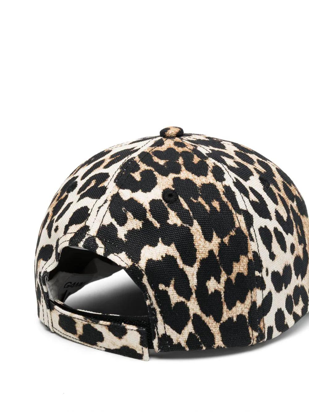 GANNI Leopard Logo Baseball Cap