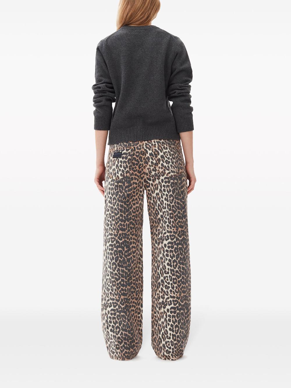 GANNI Leopard Printed Izey Jeans
