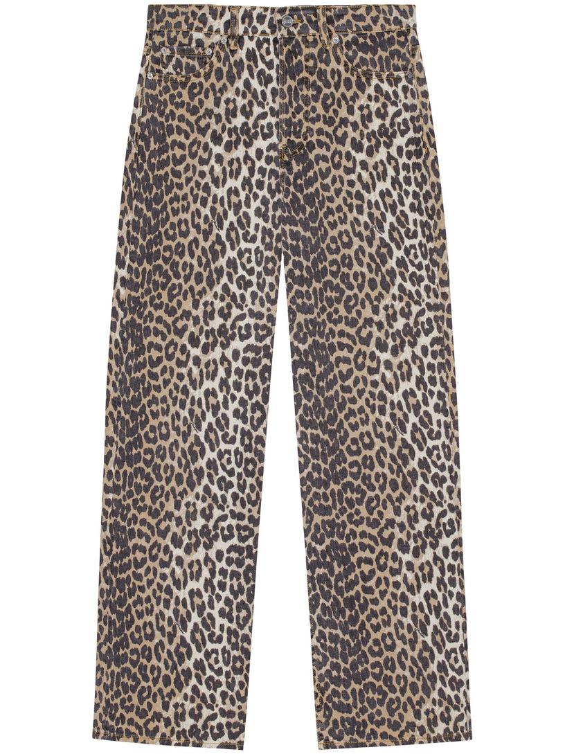 GANNI Leopard printed izey jeans