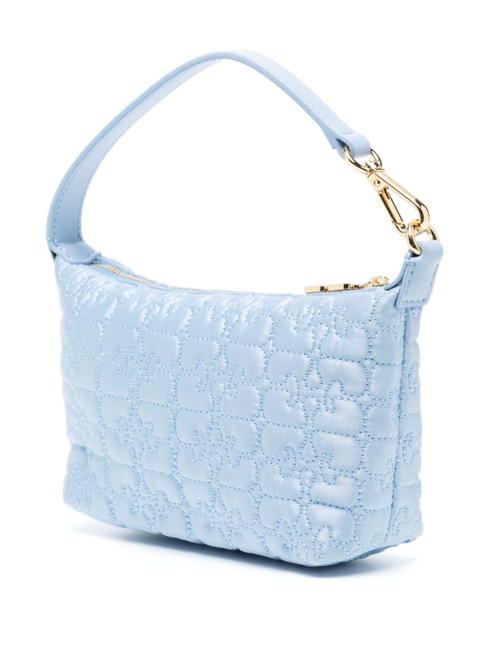 GANNI Light Blue Small Butterfly Pouch Satin Bag