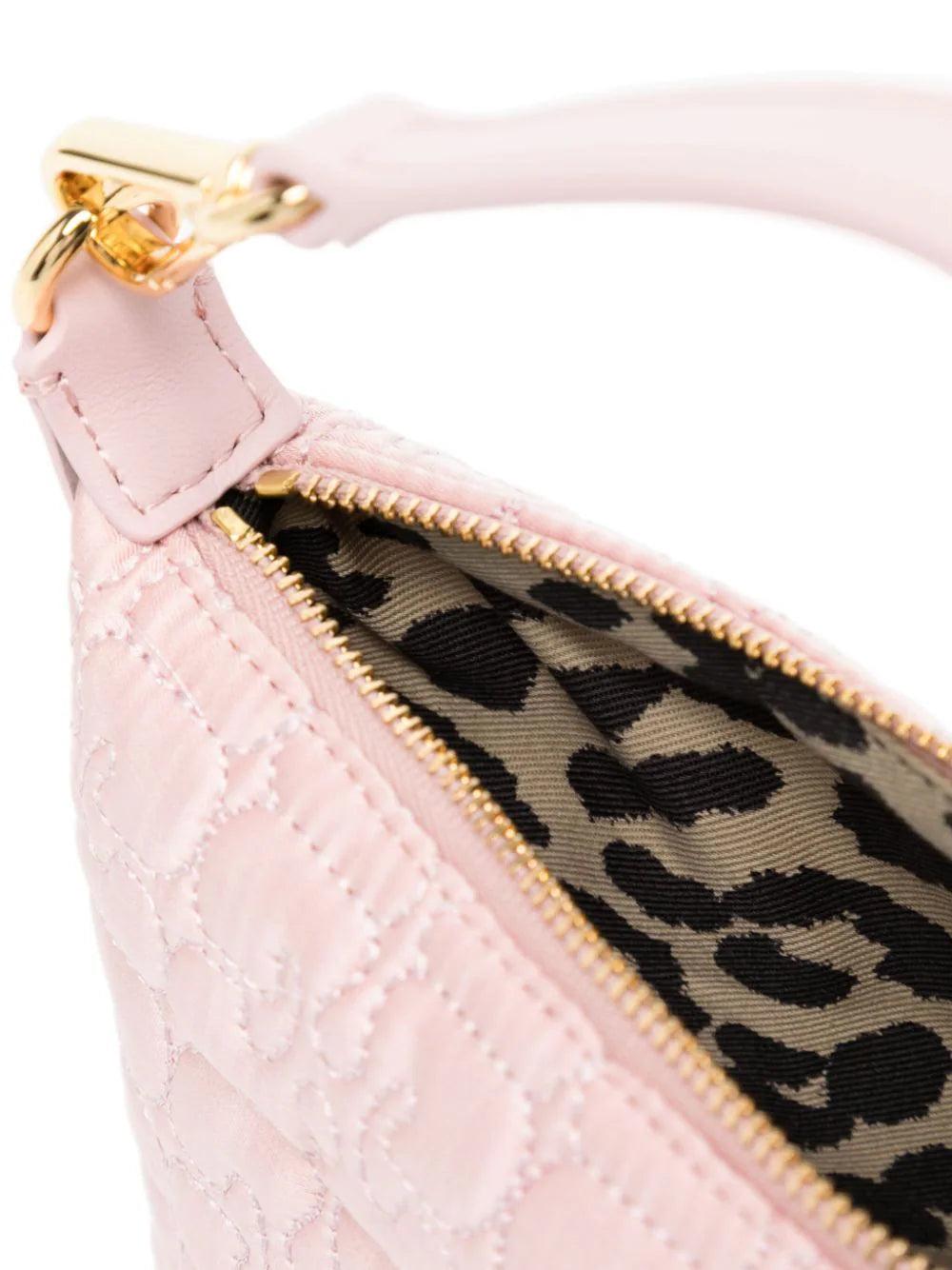 GANNI Light Pink Small Butterfly Pouch Satin Bag