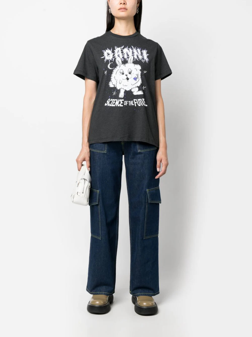 GANNI Light Purple Bunny Relaxed T-shirt