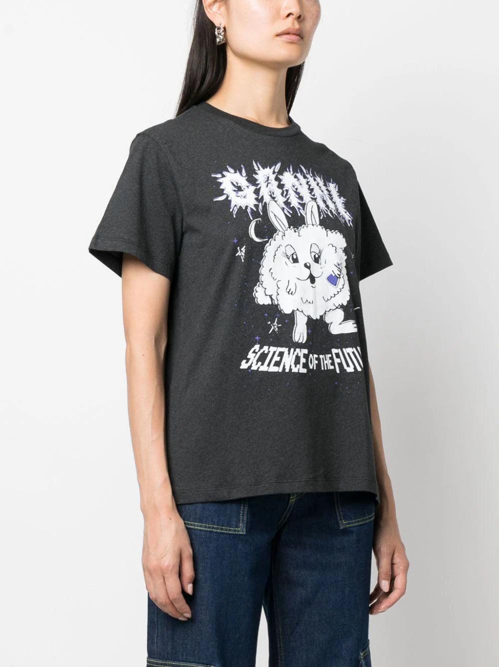 GANNI Light Purple Bunny Relaxed T-shirt