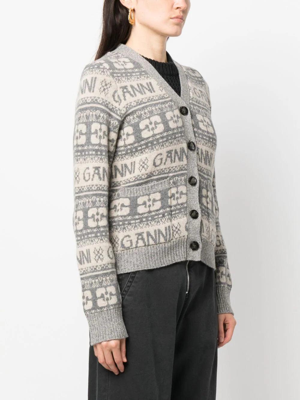 GANNI Logo Cardigan