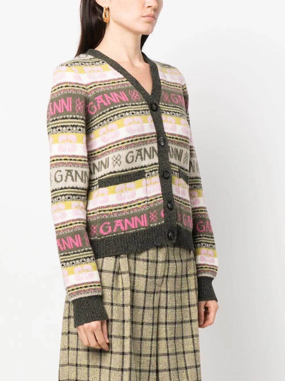 GANNI Logo Cardigan