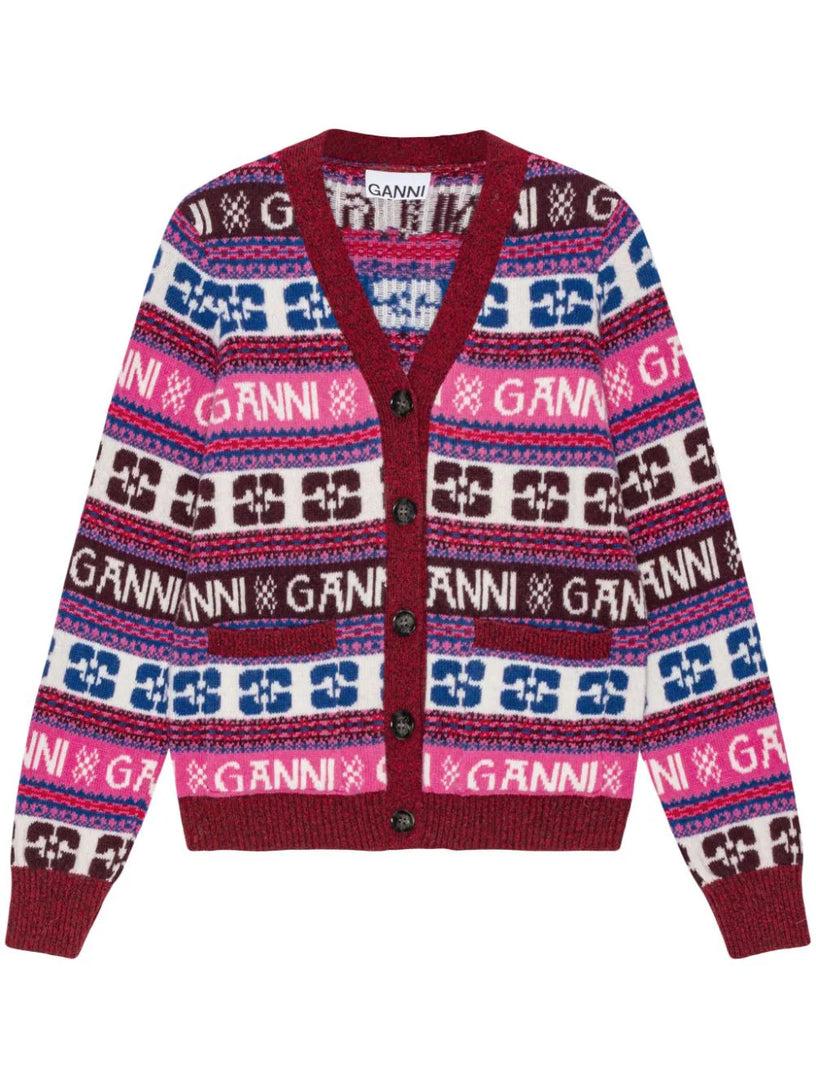 GANNI Logo cardigan