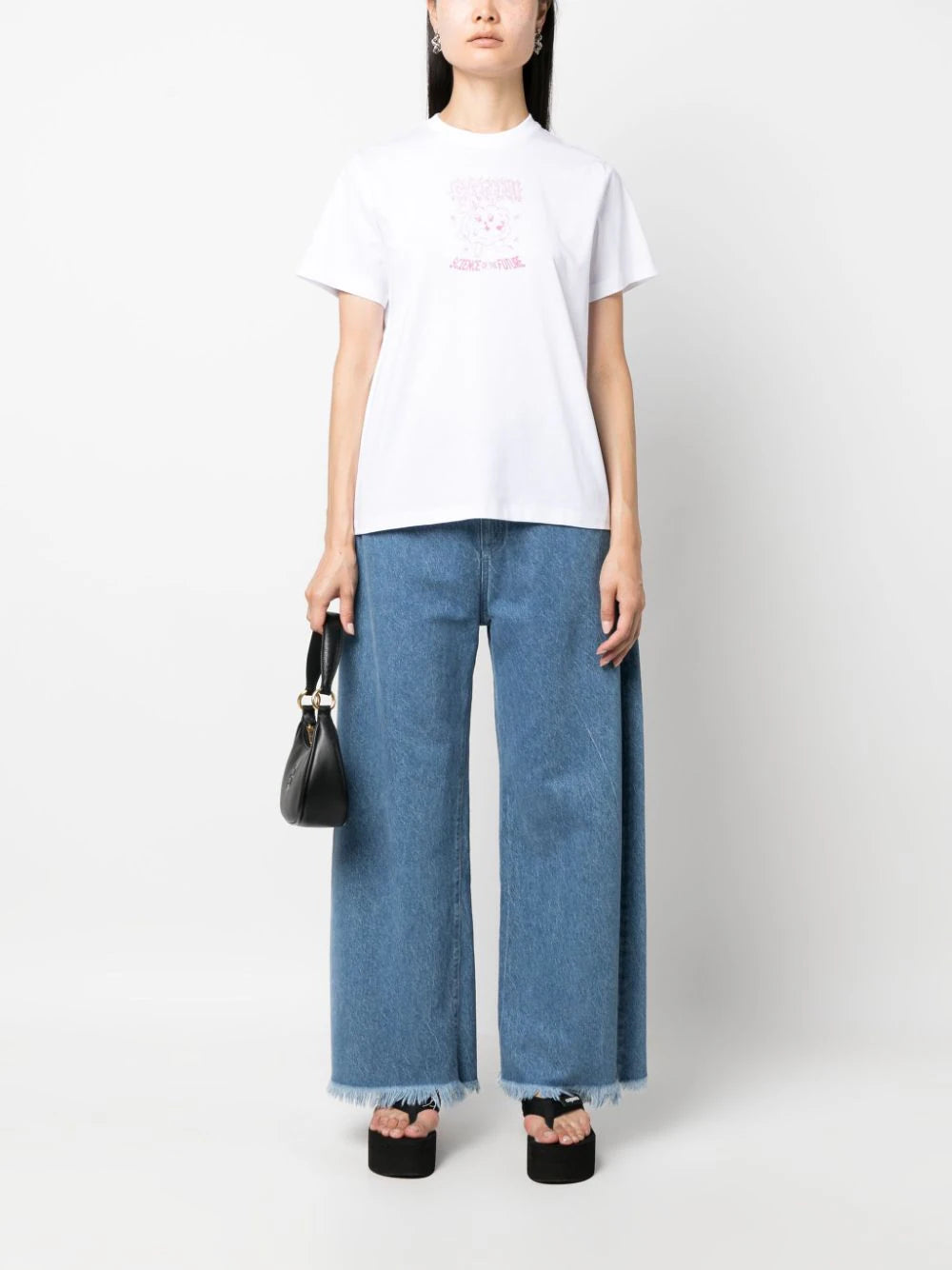GANNI Pink Relaxed Bunny T-shirt