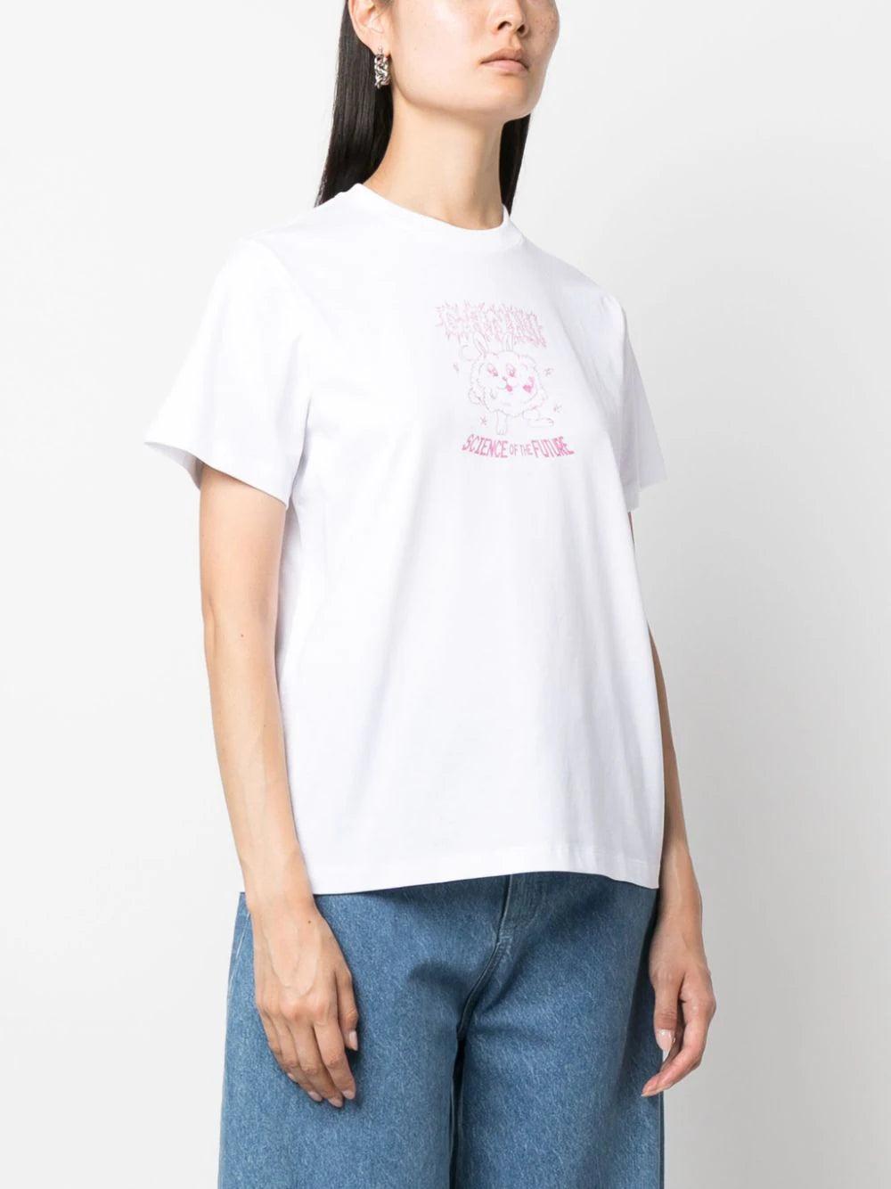 GANNI Pink Relaxed Bunny T-shirt