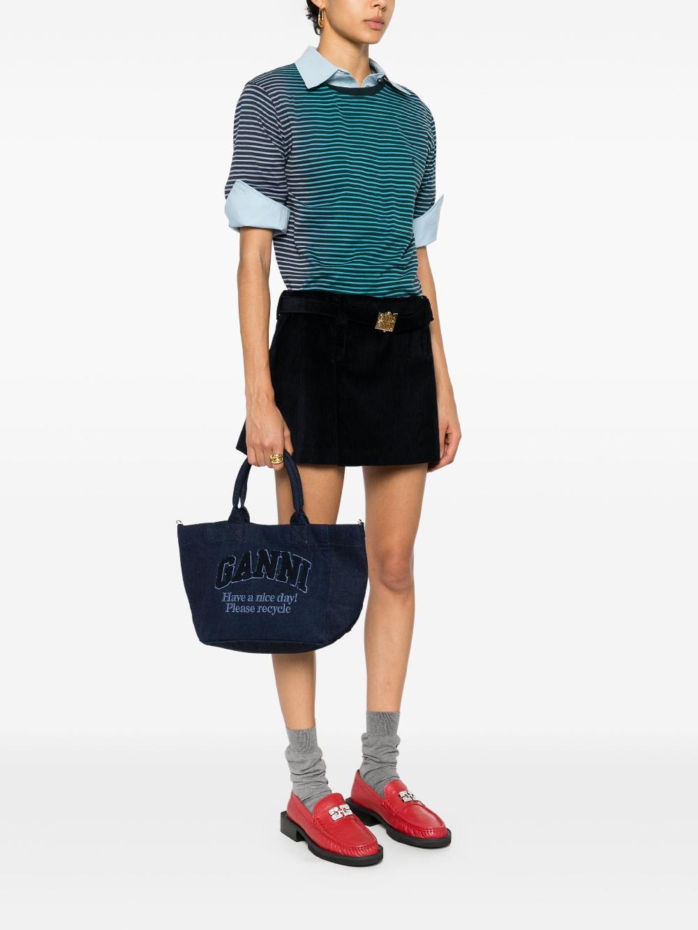 GANNI Small Denim Shopping Bag