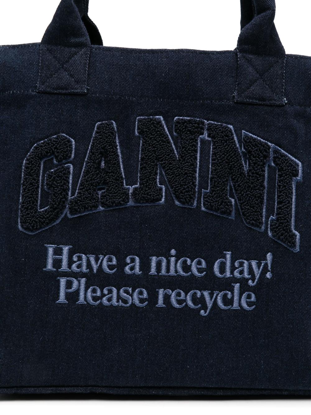 GANNI Small Denim Shopping Bag