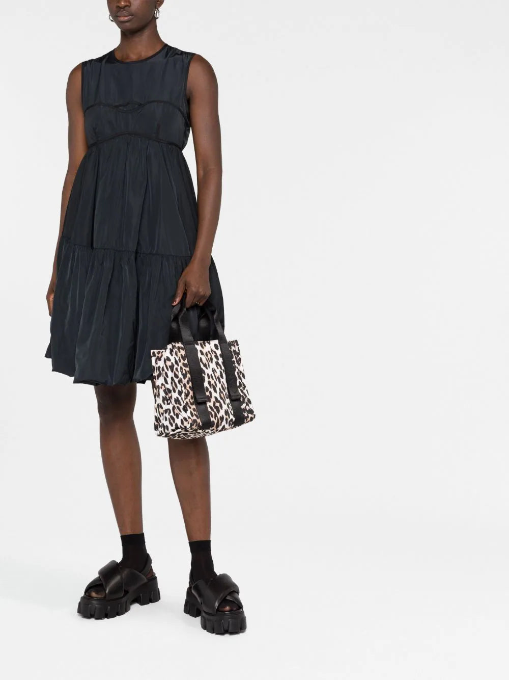 GANNI Small Leopard Tech Tote Bag