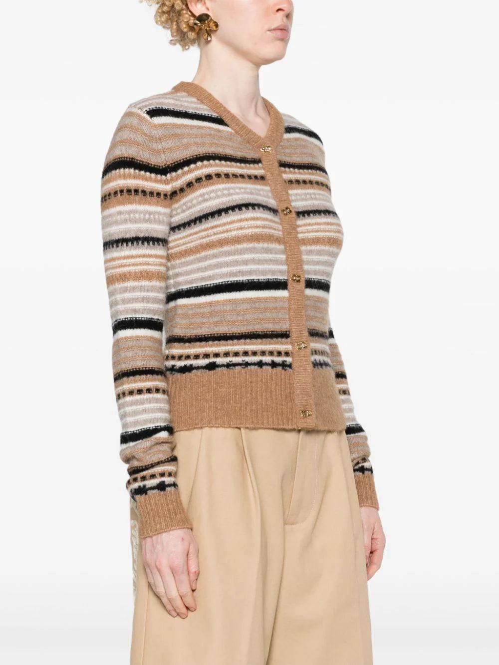 GANNI Striped Cardigan