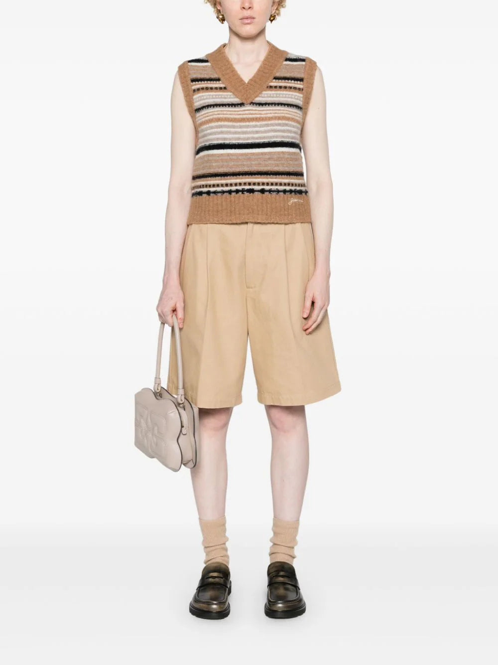 GANNI Striped Sleeveless Vest