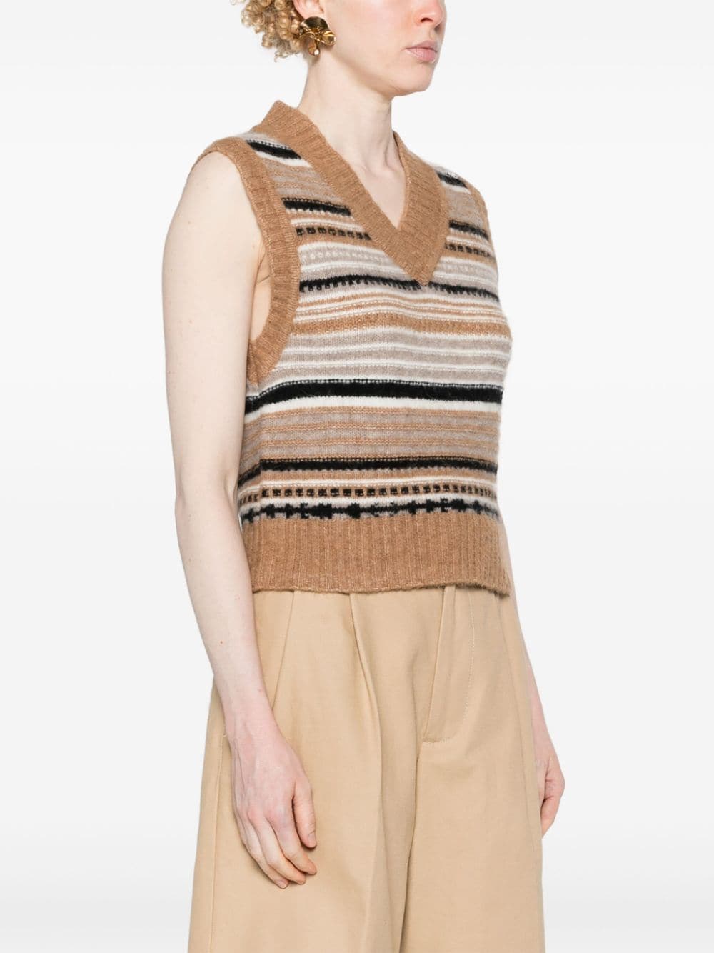 GANNI Striped Sleeveless Vest
