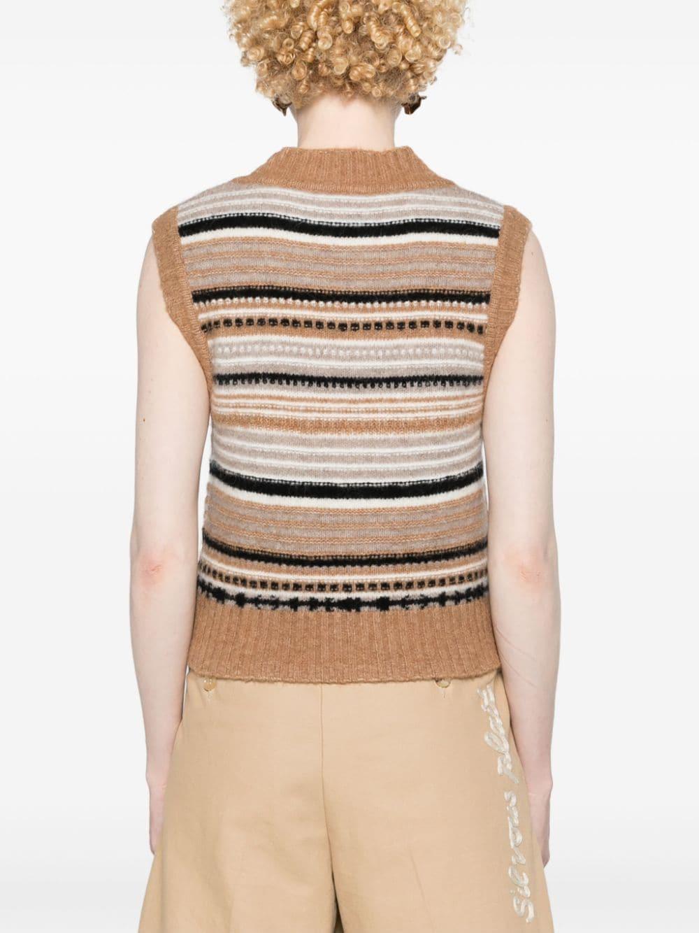 GANNI Striped Sleeveless Vest