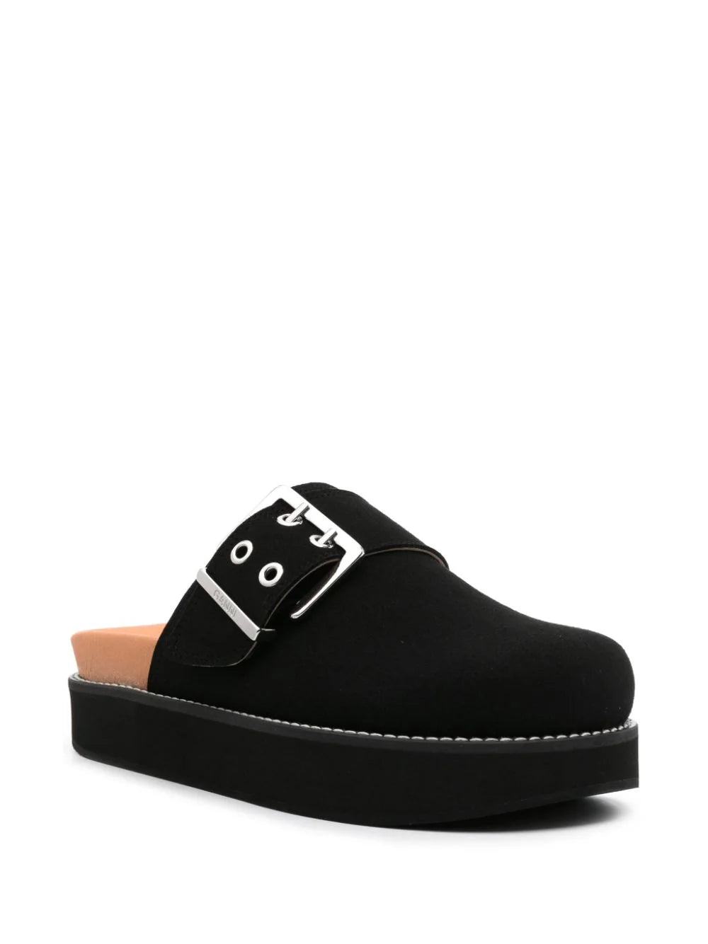 GANNI Suede Buckle Mules