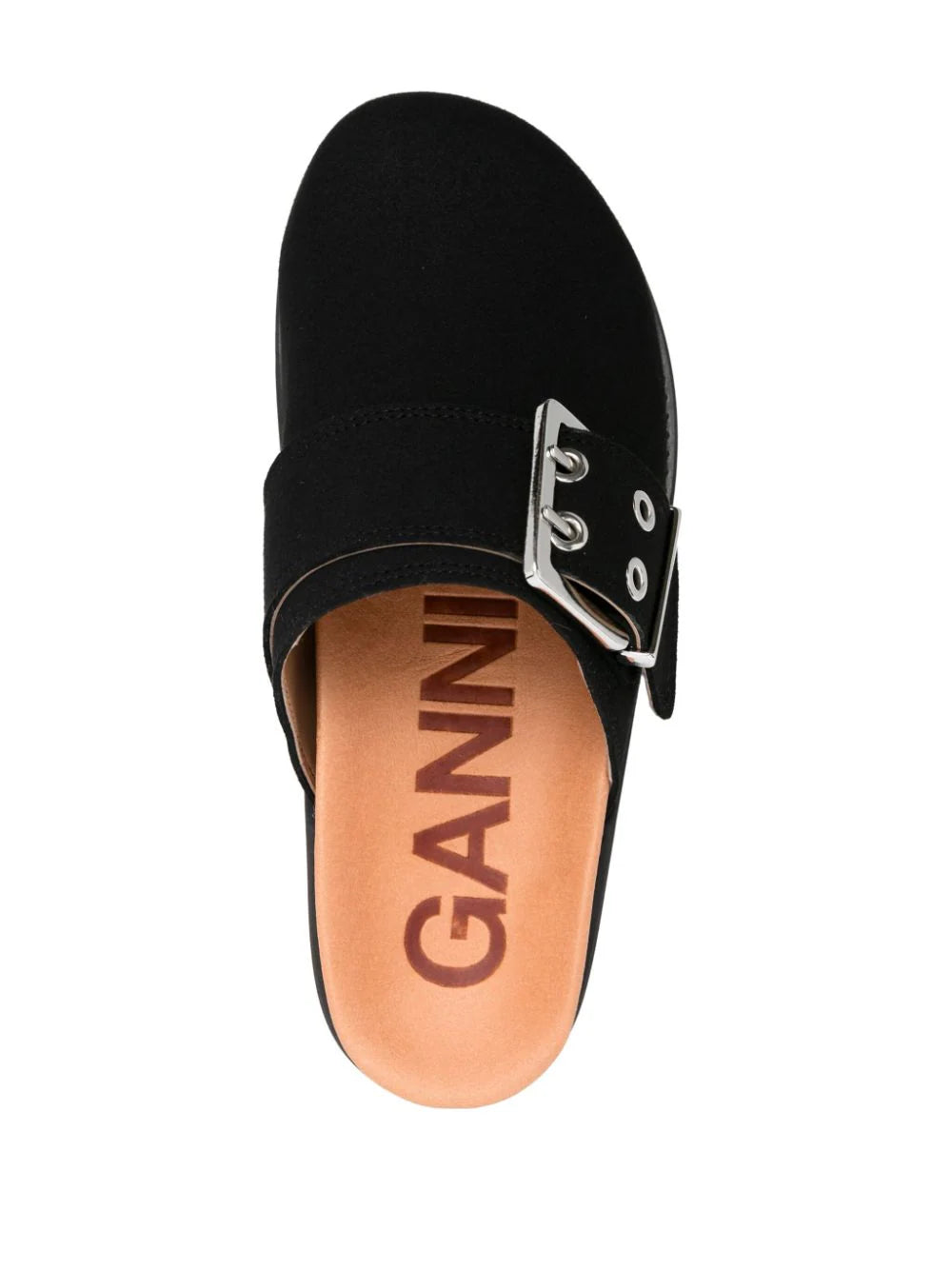 GANNI Suede Buckle Mules