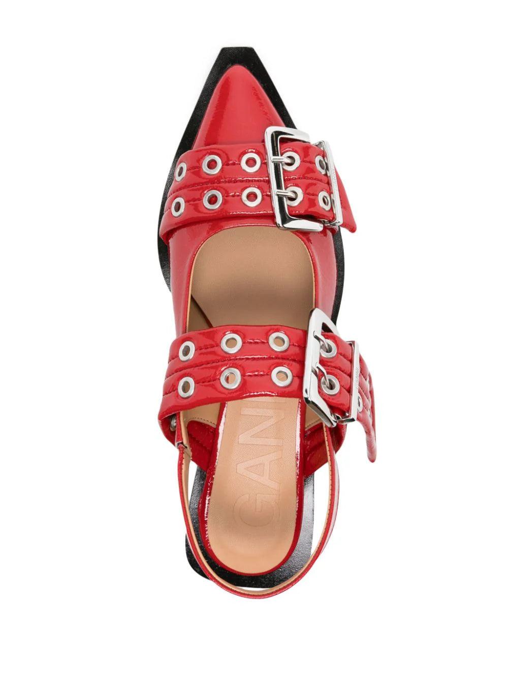 GANNI Welt Buckle Ballerinas