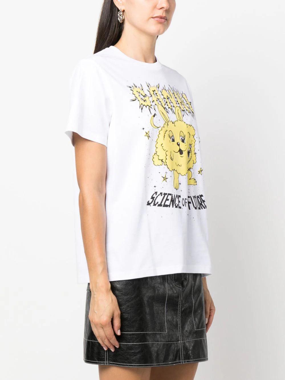 GANNI Yellow Relaxed Bunny T-shirt