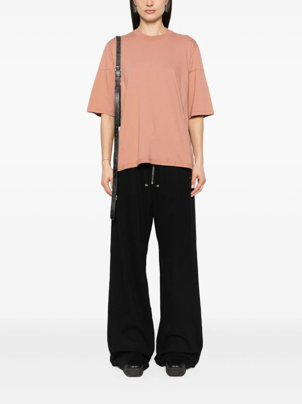 Rick Owens DRKSHDW Geth Belas In Black Compact Heavy Cotton Jersey
