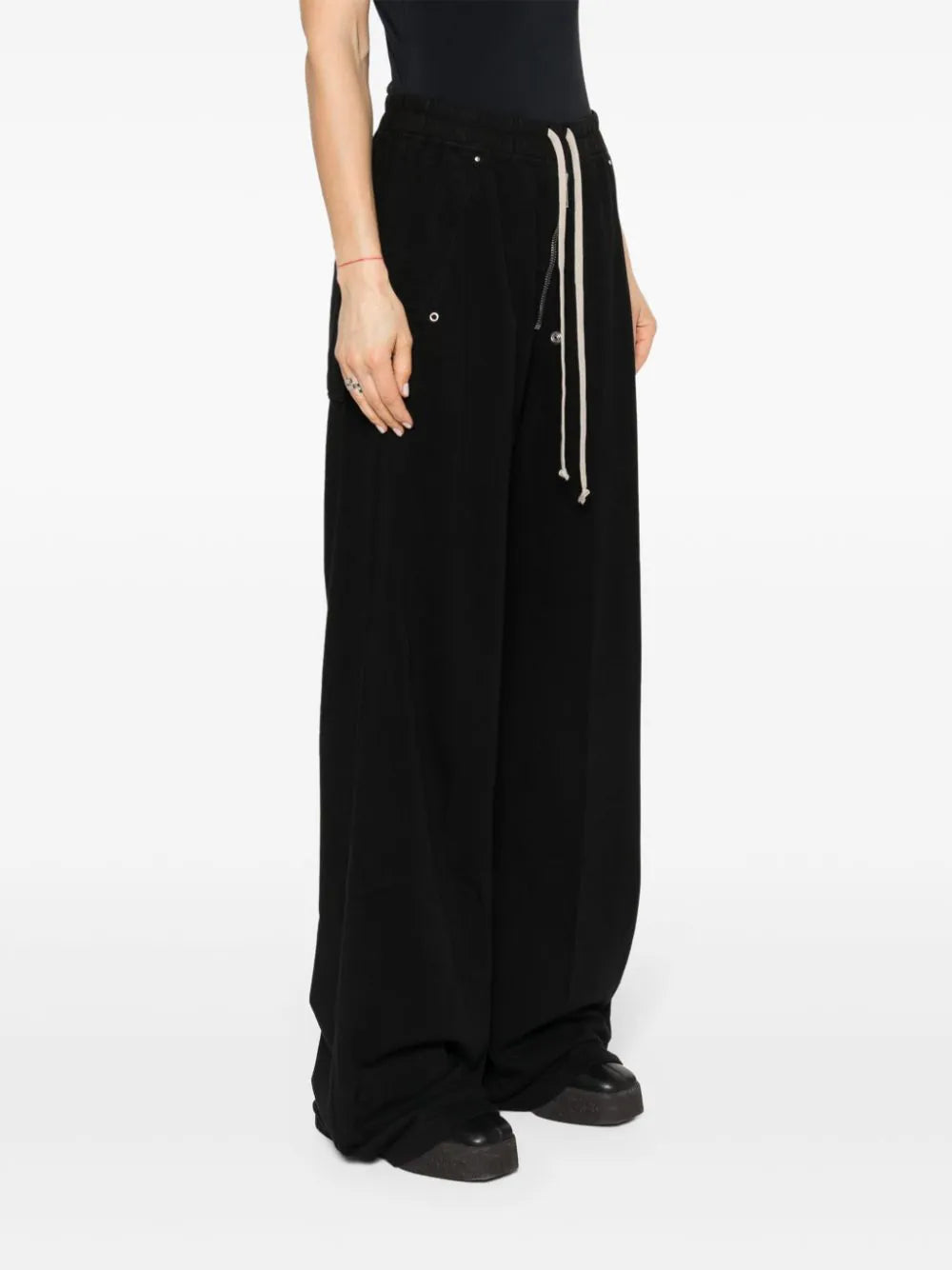 Rick Owens DRKSHDW Geth Belas In Black Compact Heavy Cotton Jersey