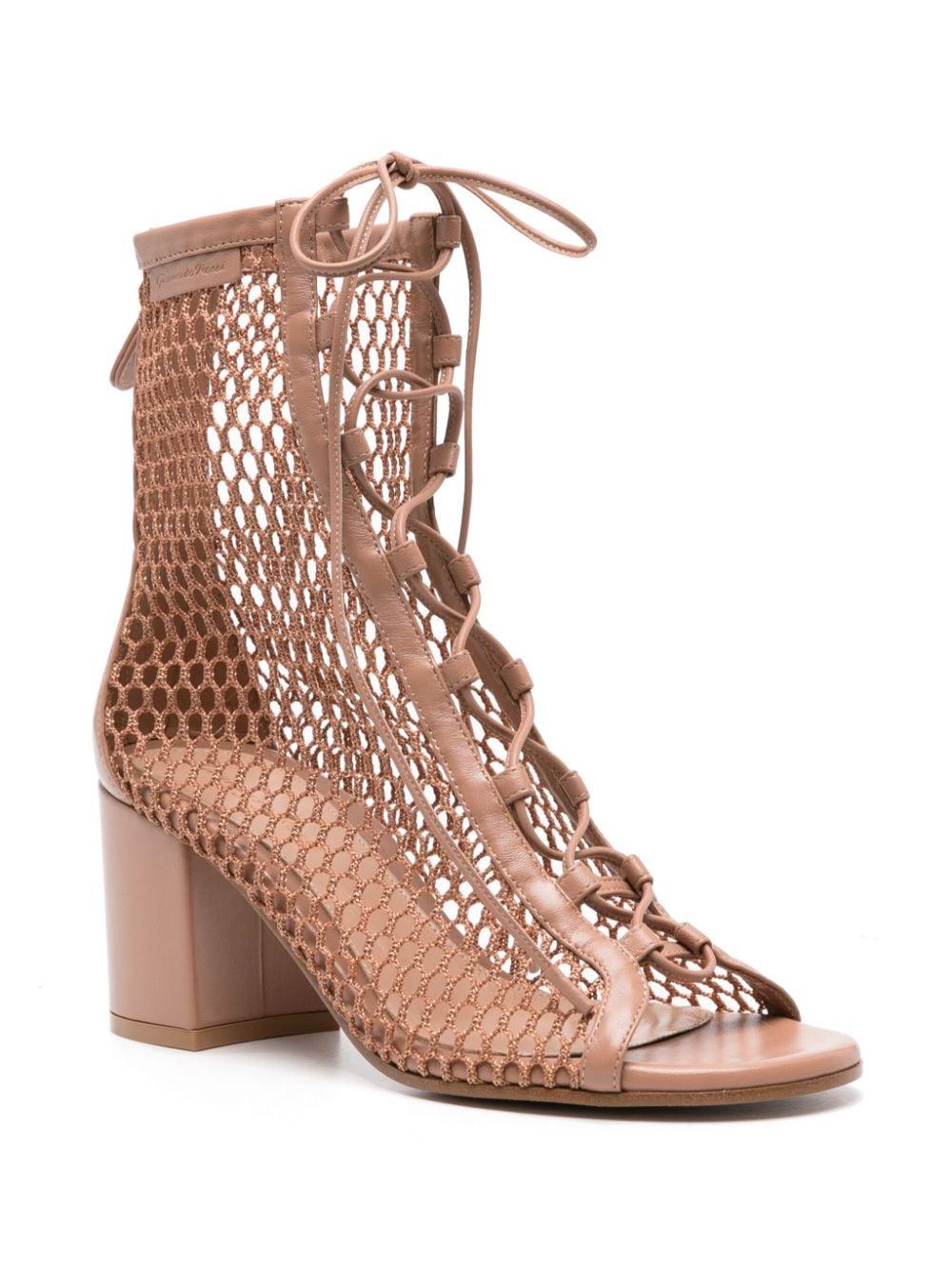 Gianvito Rossi Open Toe Mesh Ankle Boot