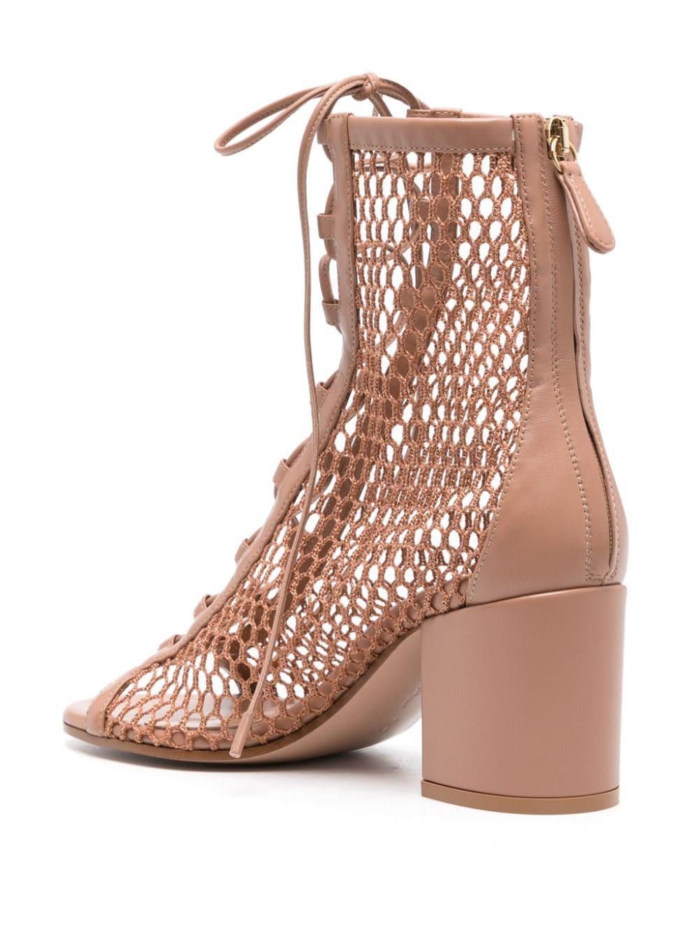 Gianvito Rossi Open Toe Mesh Ankle Boot